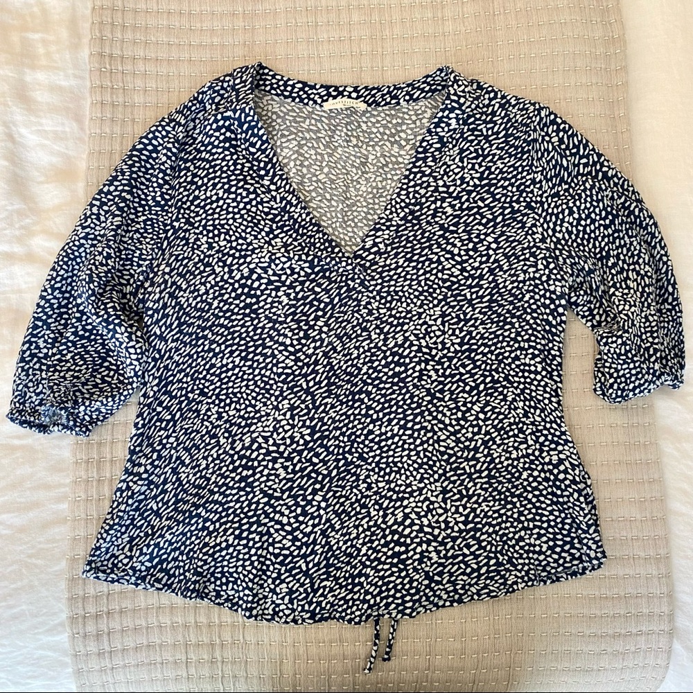 Love Stitch Navy Spotted Blouse